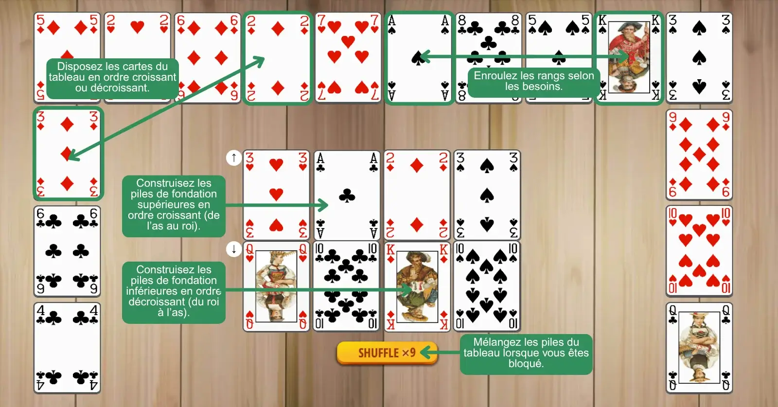 Configuration et règles du Solitaire Demi-Lune